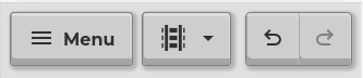 screenshot of a menu bar with undo and redo buttons